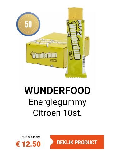 WunderGum lemon-flavored energy gummies in a pack of 10. The packaging is yellow with visible branding.