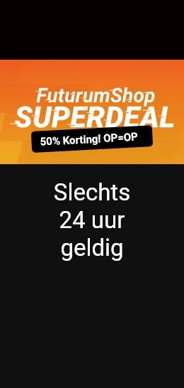 Promotional banner for FuturumShop featuring a 50% discount offer valid for 24 hours.
