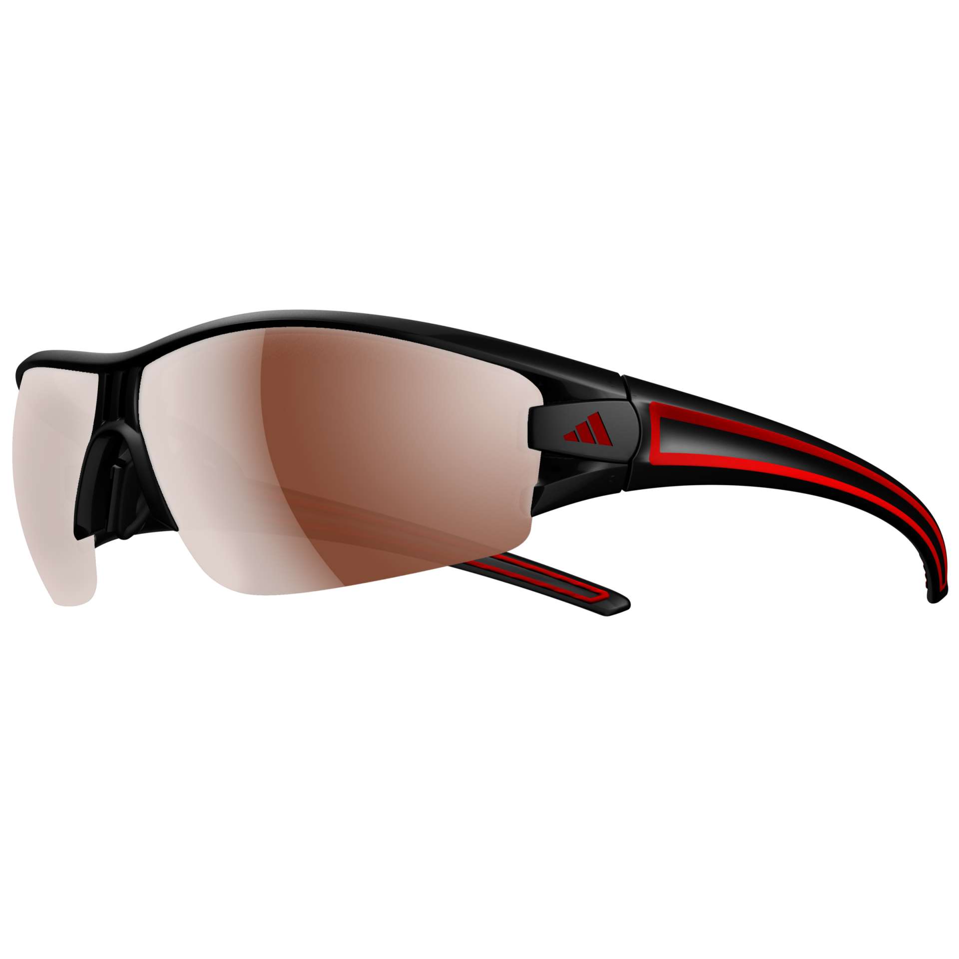 adidas Evil Eye Halfrim S Sport Zonnebril Mat Zwart/Rood