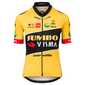 AGU Jumbo-Visma Replica Fietsshirt Korte Mouwen Zwart/Geel Dames