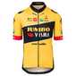 AGU Jumbo-Visma Replica Fietsshirt Korte Mouwen Zwart/Geel Heren