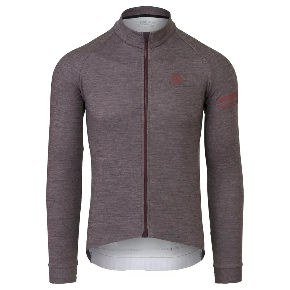 AGU Performance Merino Fietsshirt Lange Mouwen Donker rood Heren