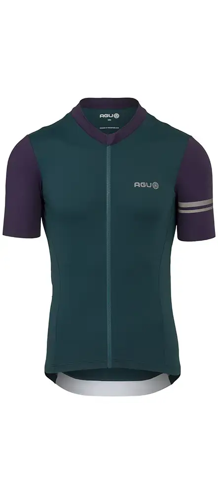 AGU Colorblock Performance Fietsshirt Korte Mouwen Groen/Paars Heren