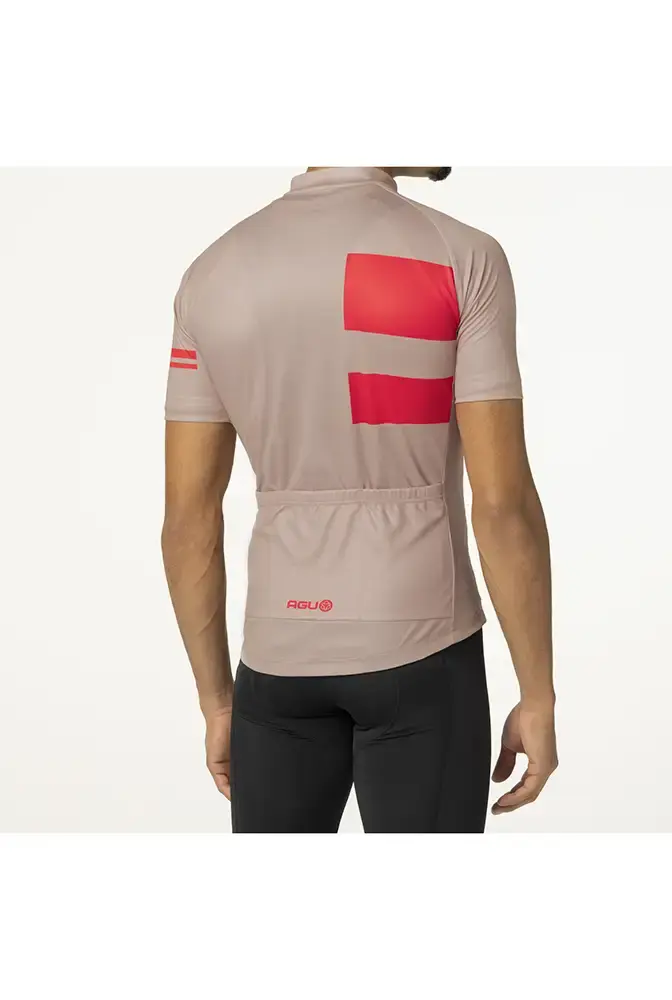 AGU Stripes Essential Fietsshirt Korte Mouwen Bruin/Oranje Heren