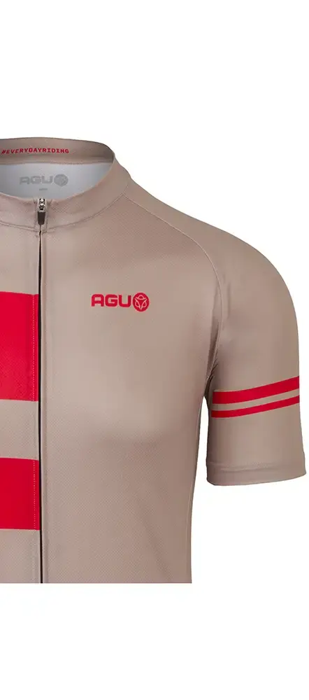 AGU Stripes Essential Fietsshirt Korte Mouwen Bruin/Oranje Heren