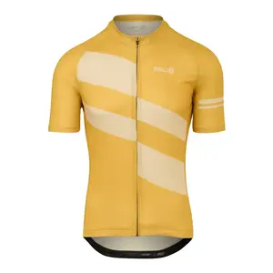 AGU Diagonal Stripes Essential Fietsshirt Korte Mouwen Geel Heren