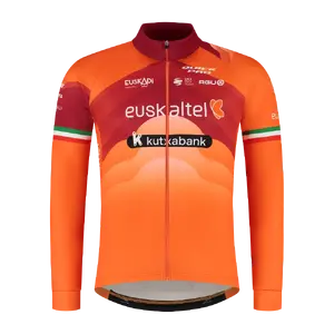 AGU Euskaltel Replica Fietsshirt Lange Mouwen Oranje Heren