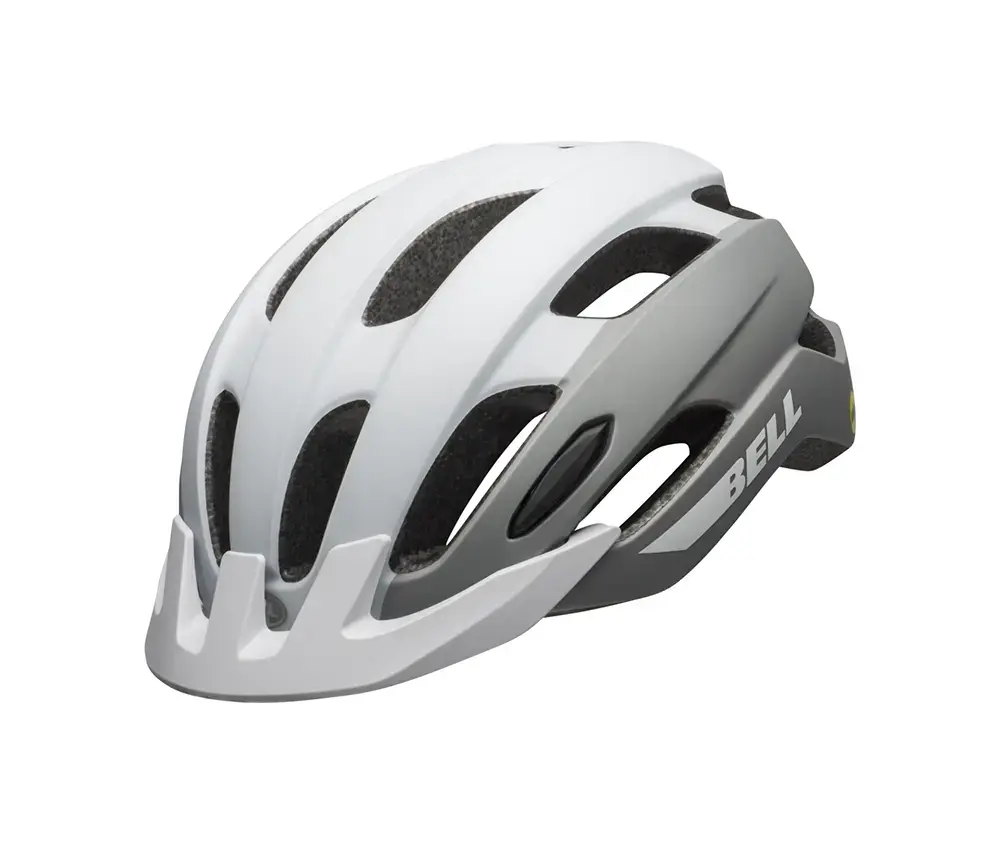 Bell Trace LED MTB Fietshelm Mat Wit/Zilver