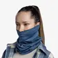 Buff Merino Lightweight Nekwarmer Blauw Melange