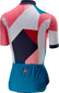 Castelli Ventata Jersey FZ Fietsshirt Korte Mouwen Roze/Wit/Blauw Dames