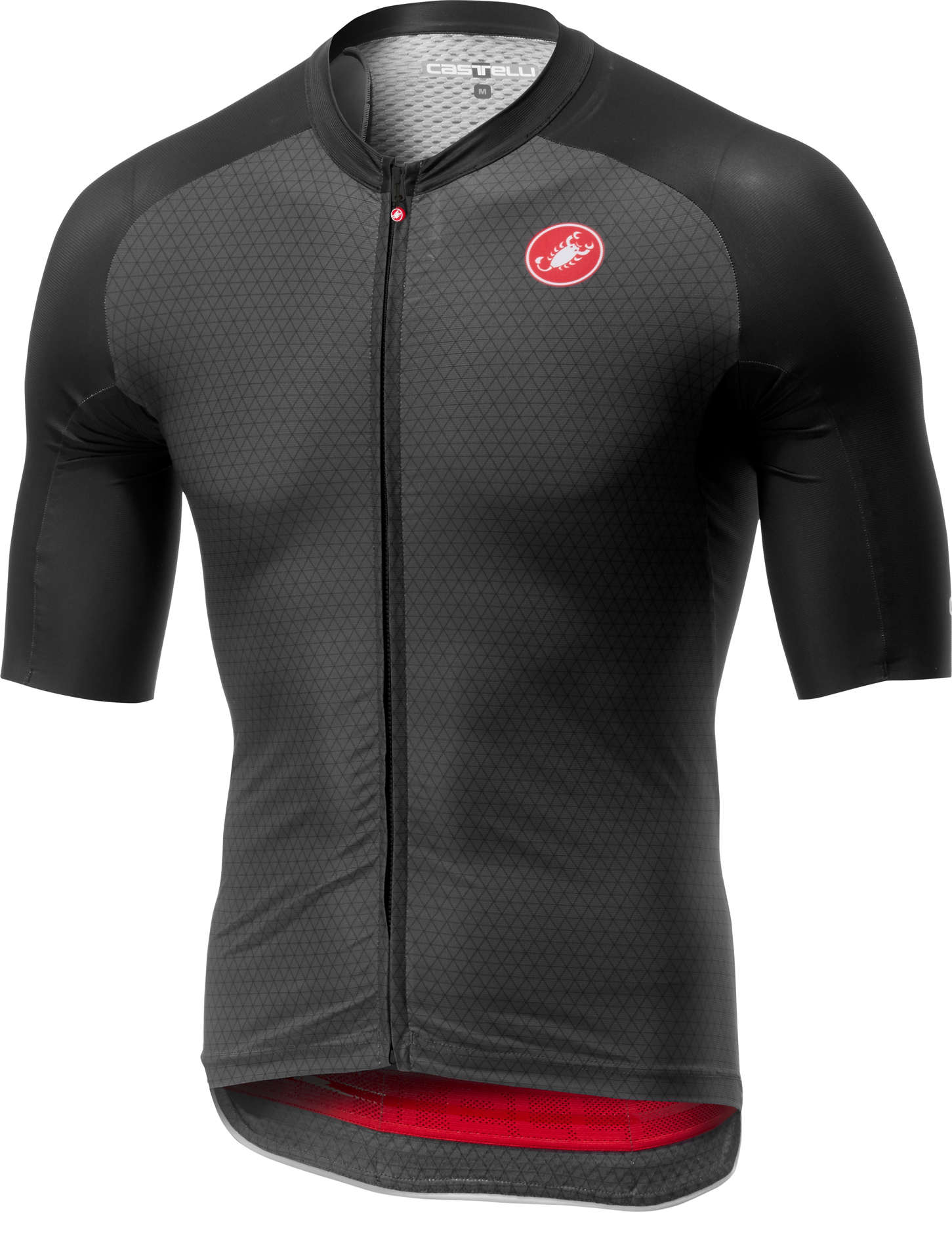 Castelli Aero Race 6.0 FZ Fietsshirt Korte Mouwen Donkergrijs Heren