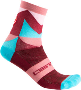 Castelli Unlimited Fietssokken Donkerrood/Roze/Blauw Dames