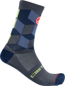 Castelli Unlimited 15 Fietssokken Grijs/Blauw