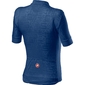 Castelli Promessa Jacquard Fietsshirt Korte Mouwen Donkerblauw Dames