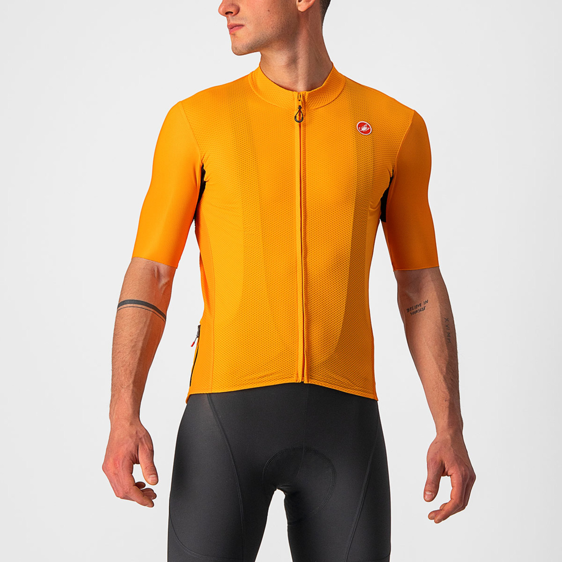 Castelli Endurance Elite Fietsshirt Korte Mouwen Oranje Heren