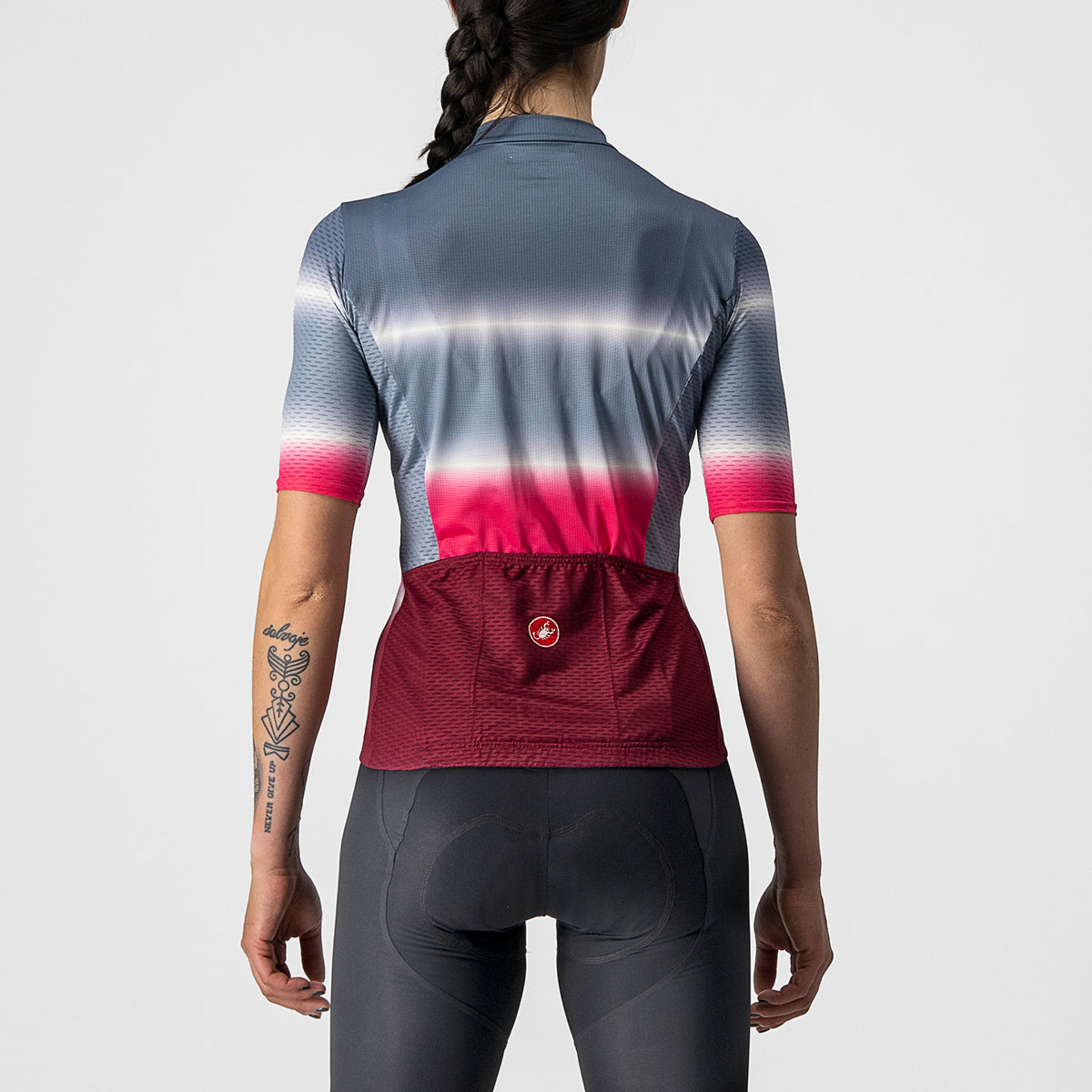 Castelli Dolce Fietsshirt Korte Mouwen Blauw/Bordeauxrood/Roze Dames