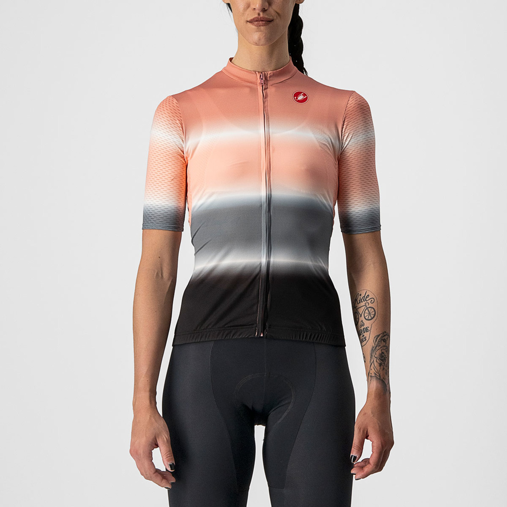 Castelli Dolce Fietsshirt Korte Mouwen Zwart/Grijs/Beige Dames