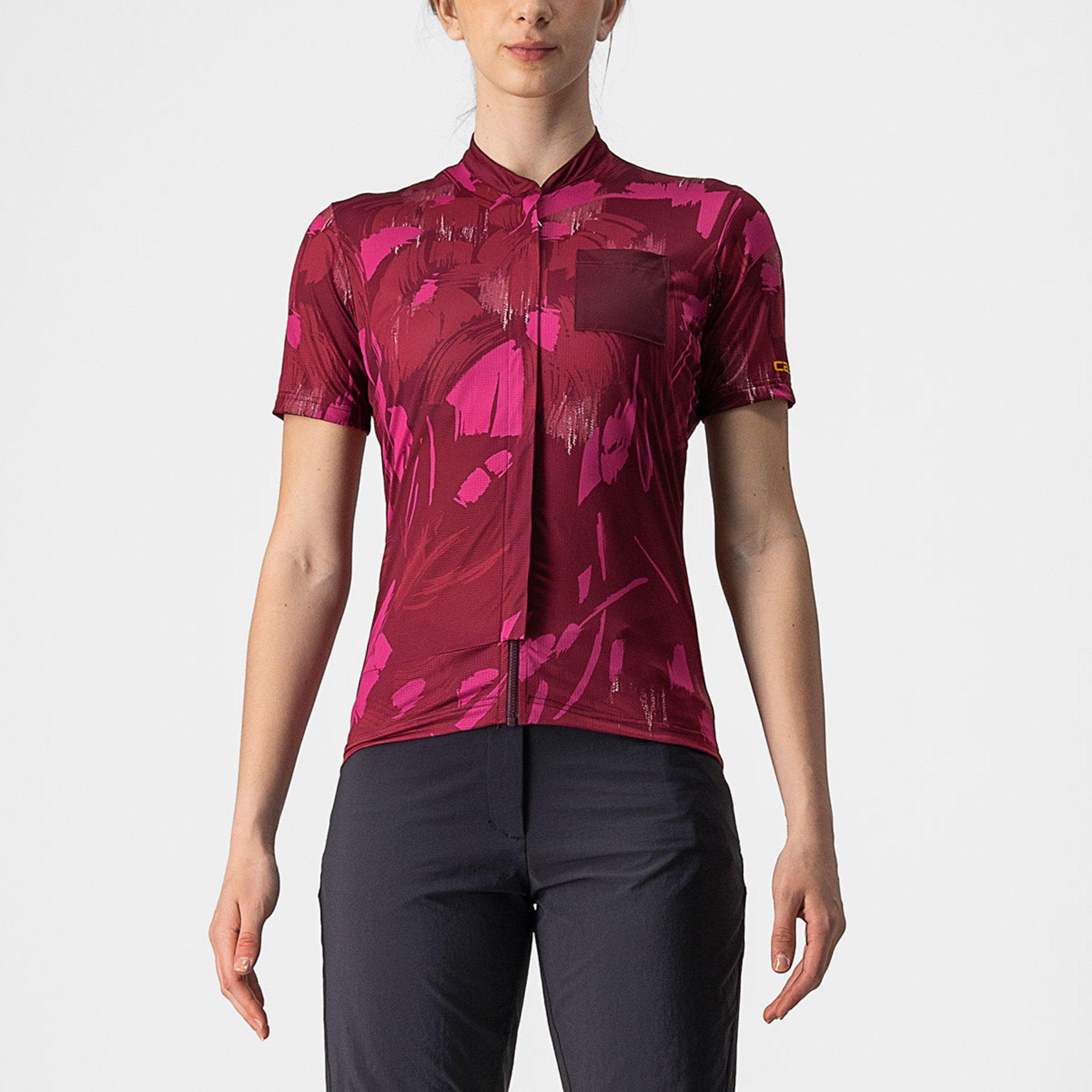 Castelli Unlimited Sentiero Fietsshirt Korte Mouwen Rood Dames