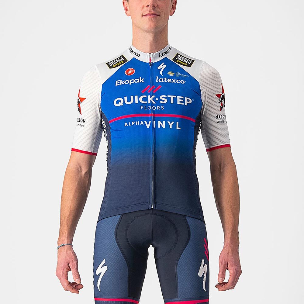 Castelli Quick-Step Alpha Vinyl Competizione Fietsshirt Korte Mouwen Heren