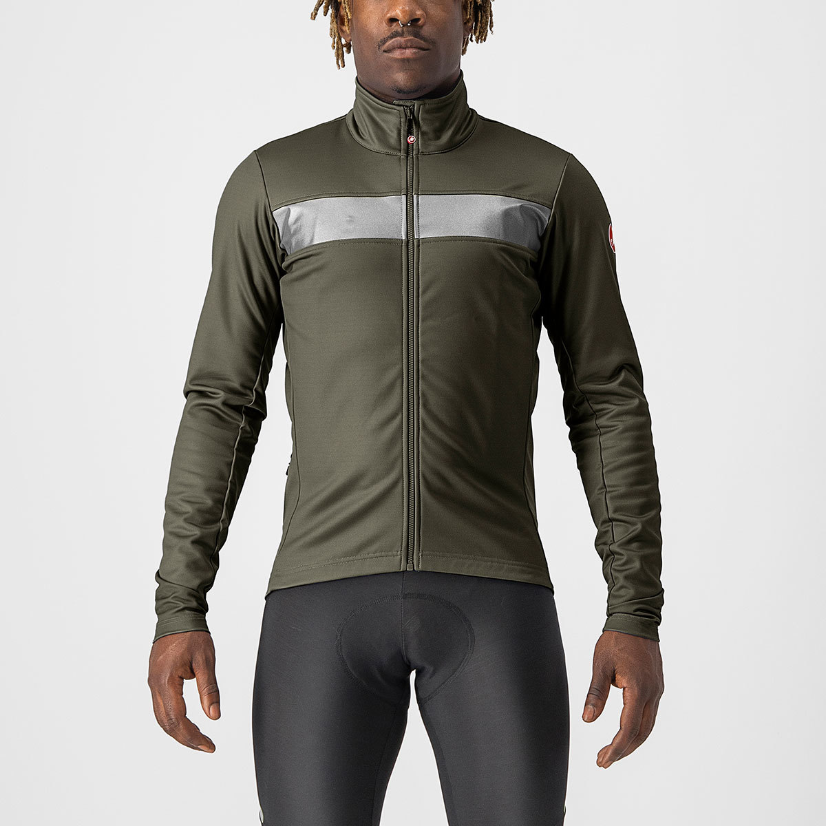 Castelli Raddoppia 3 Fietsjack Groen/Zilver Reflex Heren