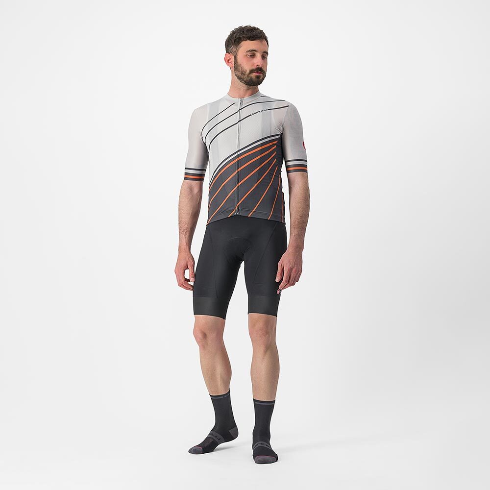 Castelli Speed Strada Fietsshirt Korte Mouwen Grijs/Donkergrijs Heren