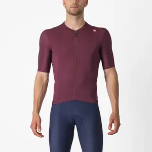 Castelli Espresso Fietsshirt Korte Mouwen Donkerrood/Zilver Heren