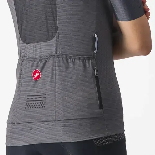 Castelli Unlimited Pro Fietsshirt Korte Mouwen Donkergrijs Dames