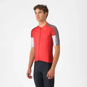Castelli Entrata 6 Fietsshirt Korte Mouwen Rood/Grijs/Wit Heren
