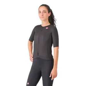 Castelli Aero Pro 8S Fietsshirt Korte Mouwen Zwart Dames