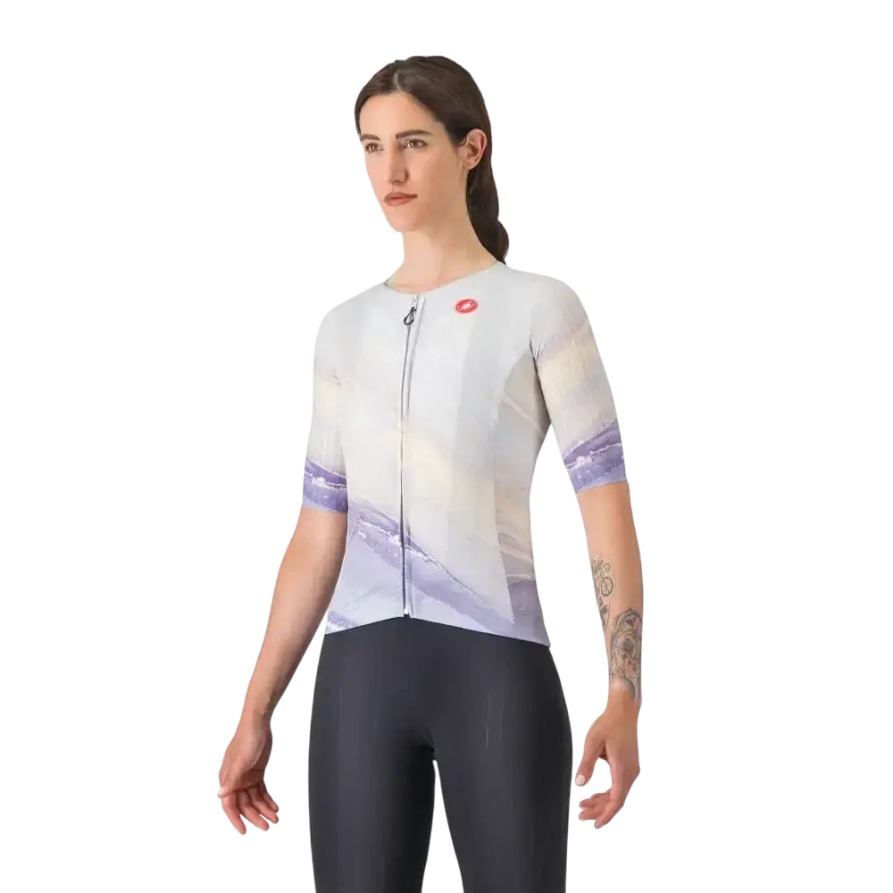 CASTELLI Aero Pro 8S Fietsshirt Korte Mouwen Paars/Multi Dames
