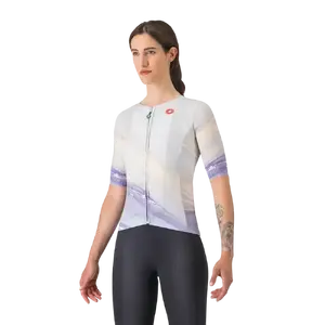 Castelli Aero Pro 8S Fietsshirt Korte Mouwen Paars/Multi Dames