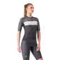 Castelli Elegante Fietsshirt Korte Mouwen Zwart/Grijs Dames