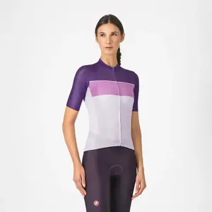 Castelli Elegante Fietsshirt Korte Mouwen Paars/Wit Dames