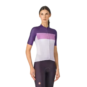Castelli Elegante Fietsshirt Korte Mouwen Paars/Wit Dames