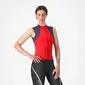 Castelli Sole Fietsshirt Zonder Mouwen Rood/Blauw Dames