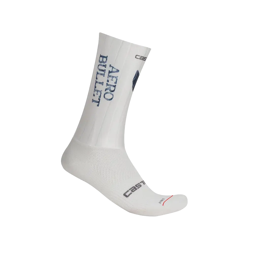 Castelli Fast Feet 3 Aero Bullet Fietssokken Wit/Blauw