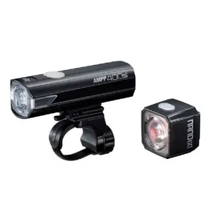 Cateye AMPP400S en Nano60 Verlichtingsset Zwart