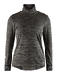 Craft Grid Halfzip Hardloopshirt Lange Mouwen Zwart/Grijs Dames