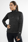 Craft Grid Halfzip Hardloopshirt Lange Mouwen Zwart/Grijs Dames