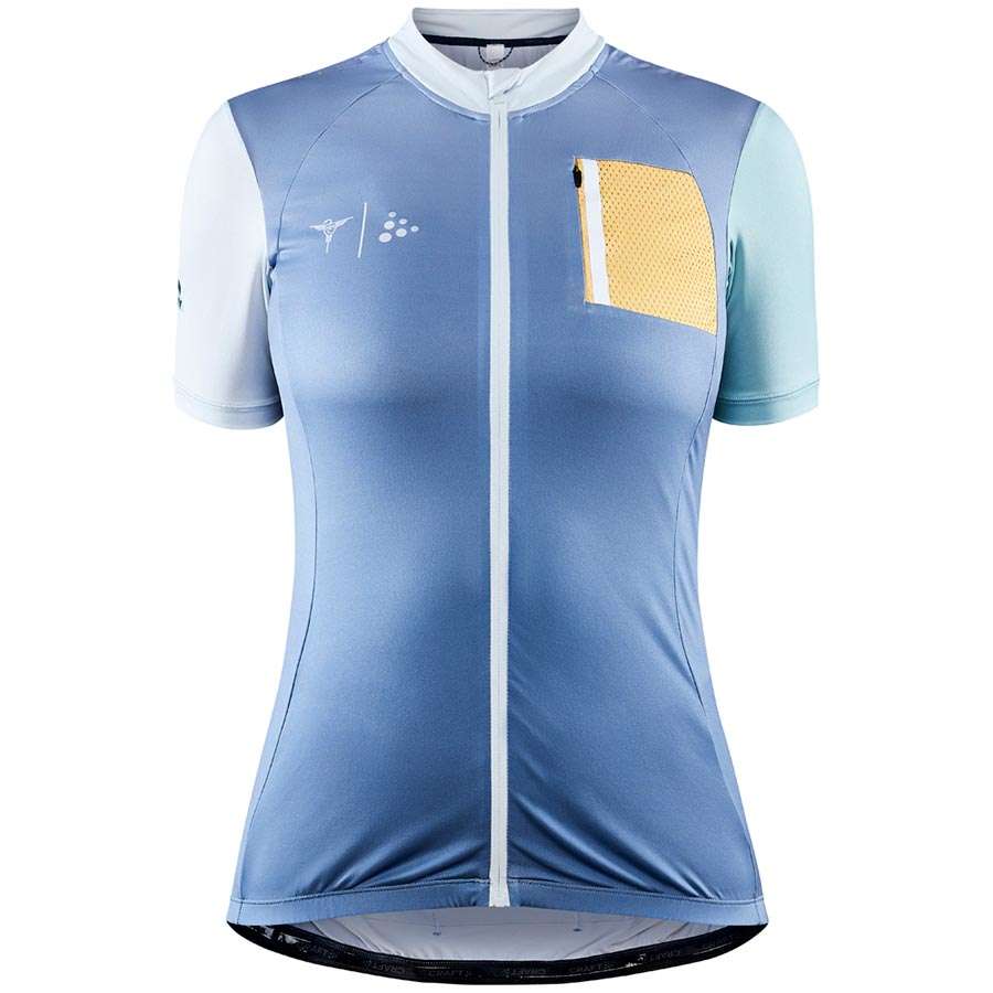 Craft ADV HMC Gravel Offroad Fietsshirt Korte Mouwen Blauw/Geel Dames