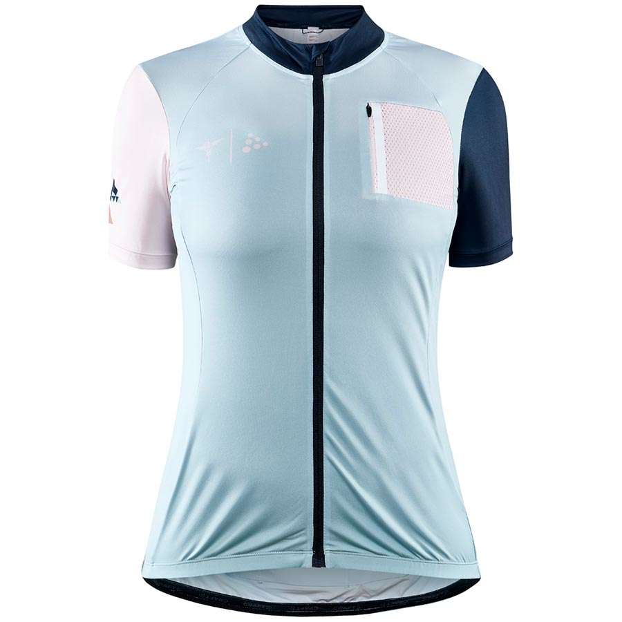 Craft ADV HMC Gravel Offroad Fietsshirt Korte Mouwen Blauw/Wit Dames