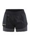 Craft CTM Distance 2in1 Hardloopbroek Kort Zwart/Grijs Dames