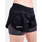 Craft CTM Distance 2in1 Hardloopbroek Kort Zwart/Grijs Dames