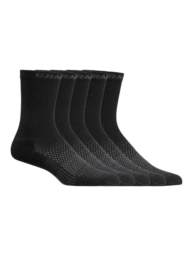 Craft CORE Dry High Sportsokken Zwart 5-Pack