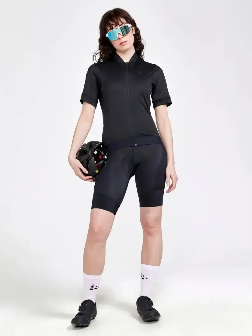 Craft Core Essence Regular Fit Fietsshirt Korte Mouwen Zwart Dames