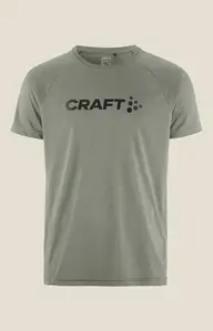 Craft CORE Unifly Logo Hardloopshirt Korte Mouwen Grijs/Groen Heren