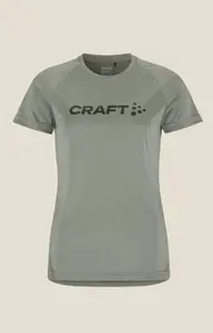 Craft CORE Unify Logo Hardloopshirt Korte Mouwen Grijs/Groen Dames
