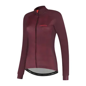 Craft SC Fietsshirt Lange Mouwen Donkerrood/Rood Dames