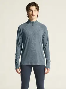 Craft Wool Hardloopshirt Lange Mouwen Blauw Melange Heren