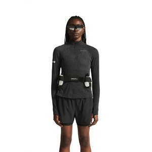 Craft Wool Hardloopshirt Lange Mouwen Zwart Melange Dames